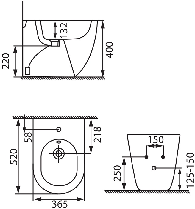 Allen Brau Reality Биде напольное 36,5x52 см, c 1 отв. под смеситель и переливом, цвет: белый глянц 4.32005.20