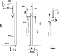 Allen Brau Priority Смеситель для ванны с душем, цвет: никель 5.31008-BN