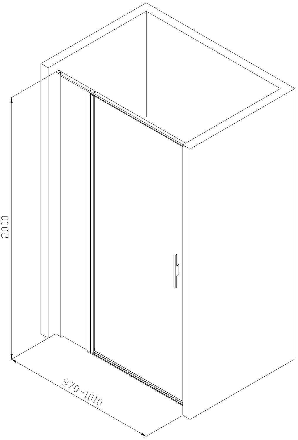 Allen Brau Priority Душевая дверь 100 см, цвет: черный матовый браш 3.31006.BBA