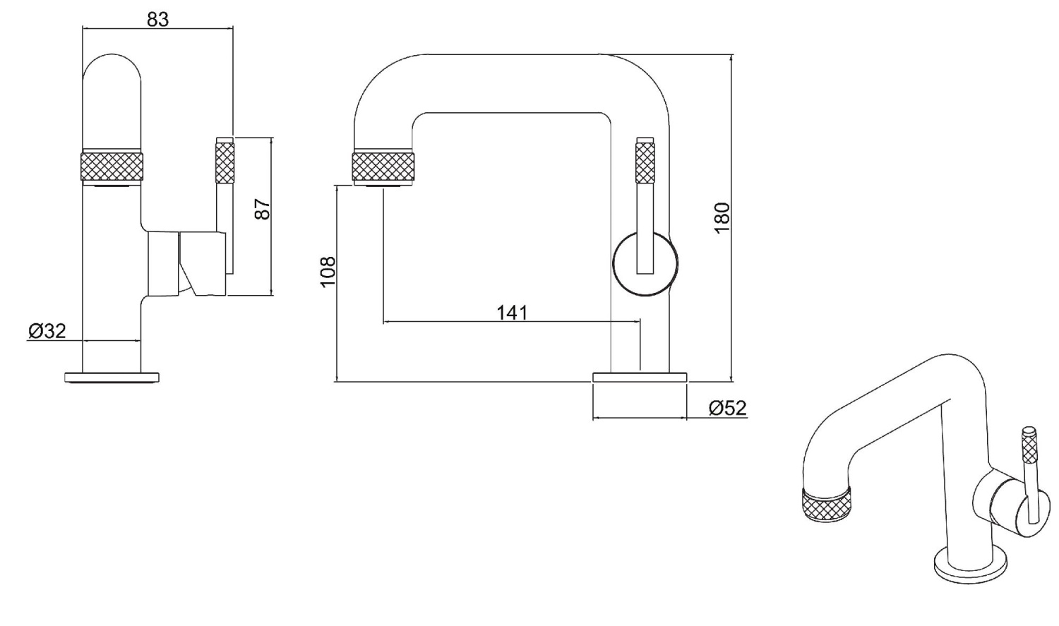 Allen Brau Reality Смеситель для раковины, без донного клапана, излив 14,1 см, цвет: хром 5.32001-00