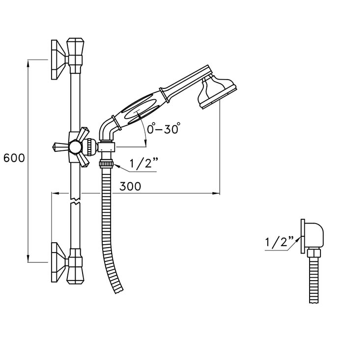 Stella Eccelsa Ручной душ на планке, цвет: хром EC 03103 CR00