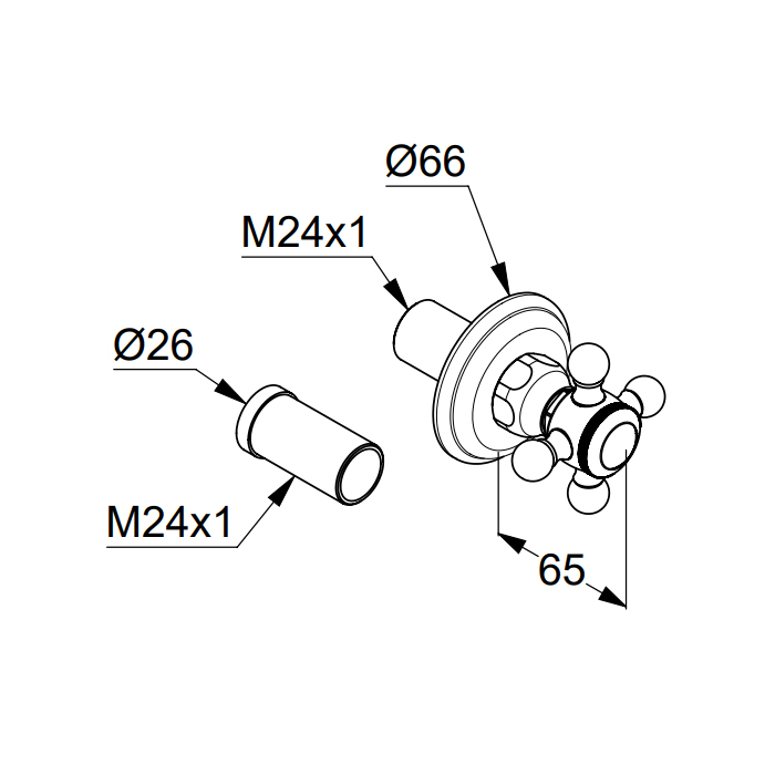 Kludi 1926 Переключатель потоков на 2 положения, внешняя часть, цвет: золото 518494520