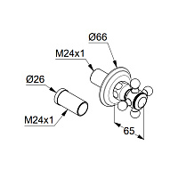 Kludi 1926 Переключатель потоков на 2 положения, внешняя часть, цвет: золото 518494520