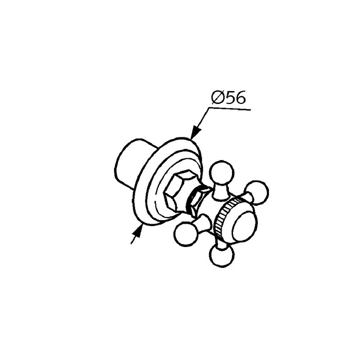 Kludi Adlon Переключатель потоков на 2 положения, внешняя часть, цвет: хром 518450520