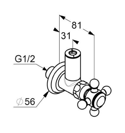 Kludi 1926 Угловой вентиль DN15 для раковины, на стену, цвет: хром 518430520