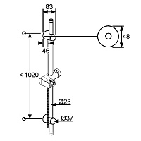 Kludi A-QA Душевая штанга 110 см, со шлангом 160 см, цвет: хром 6209505-00