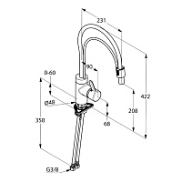 Kludi Bingo Star Смеситель для кухни с гибким изливом, высота излива 21 см, цвет: хром 428590578