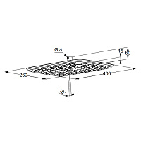 Kludi Freshline Верхний душ 40x26 см, с 1 режимом струи, без кронштейна, цвет: хром 6440005-00