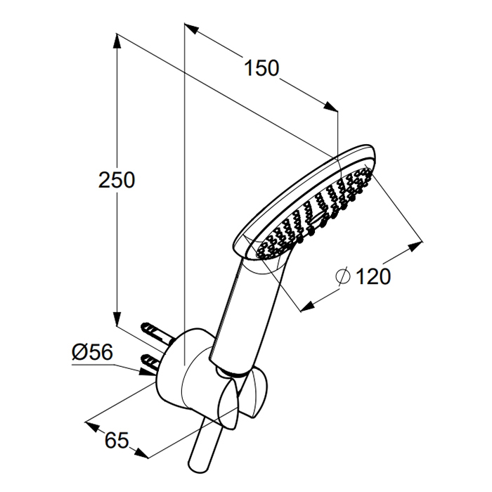 Kludi Freshline Душевой гарнитур: душевая лейка 1 вид струи, держатель, шланг 125 см, цвет: белый 6785091-00