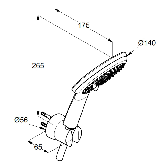 Kludi Freshline Душевой гарнитур: душевая лейка 3 вида струи, держатель, шланг 125 см, цвет: хром 6795005-00