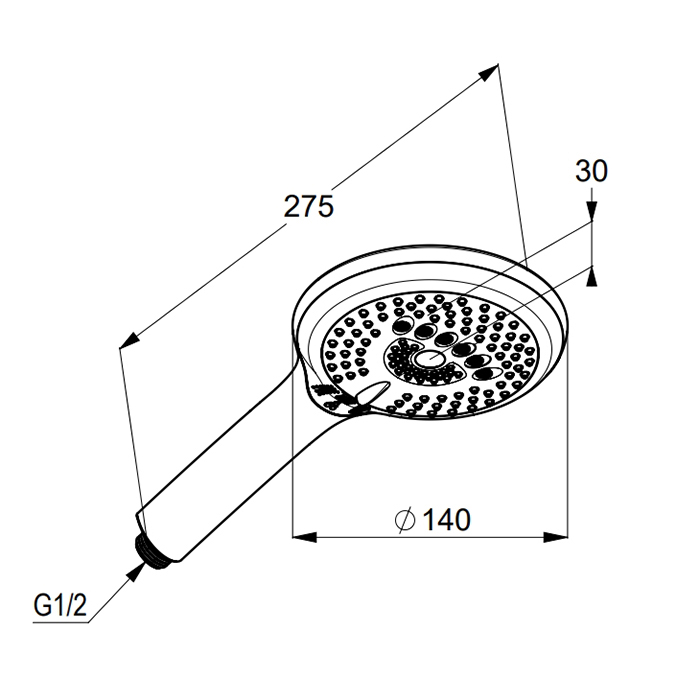 Kludi Freshline Душевая лейка с 3 режимами струи, цвет: белый 6790043-00