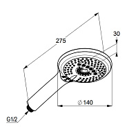 Kludi Freshline Душевая лейка с 3 режимами струи, цвет: белый 6790043-00