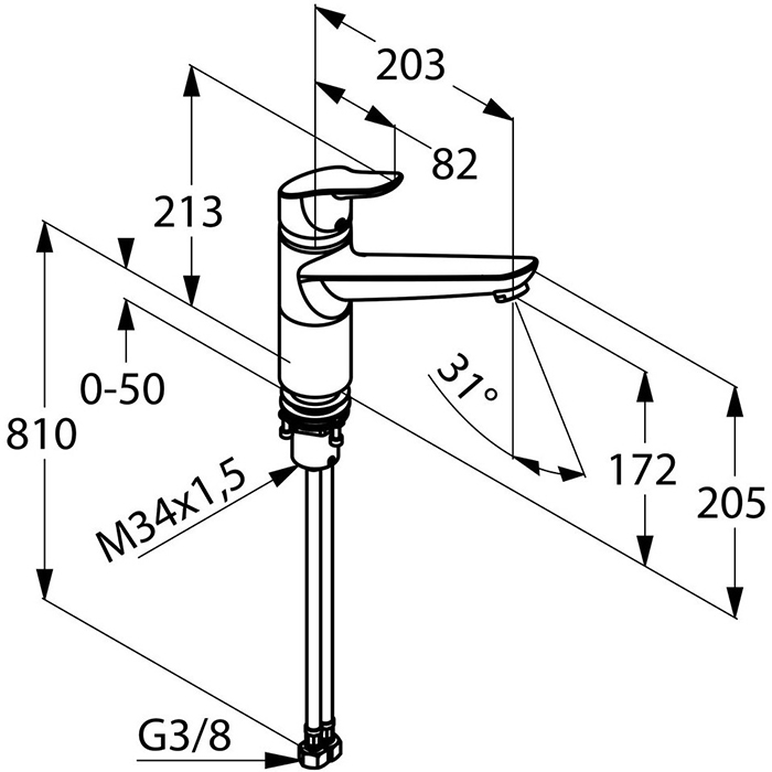 Kludi Objekta Смеситель для кухни рычажный, высота излива 17,2 см, цвет: хром 325780575