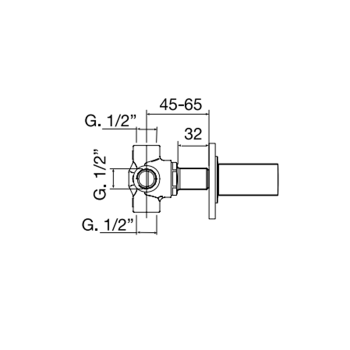 Maier Cylinder Встраиваемый дивертер на 4 выхода, цвет: хром 42 340 CRG1