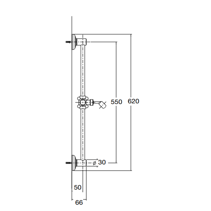 Maier Hydrotherapy Душевая штанга, h62 см, цвет: хром 19 114CR