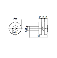 Maier Hydrotherapy Форсунка круглая Ø6,5см, настенная, цвет: хром 60 146CR