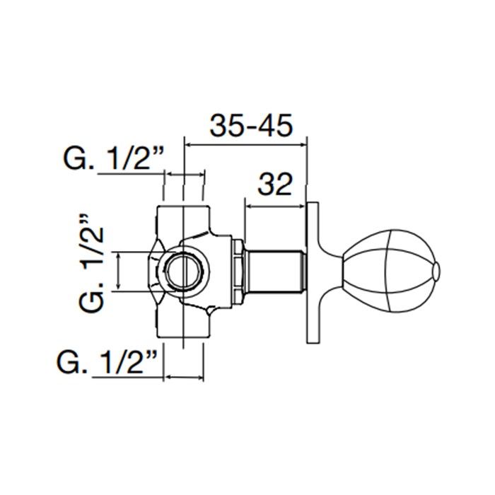 Maier Klass Встраиваемый дивертер на 2 выхода, цвет: хром 75 320CR