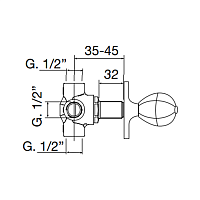 Maier Klass Встраиваемый дивертер на 2 выхода, цвет: хром 75 320CR