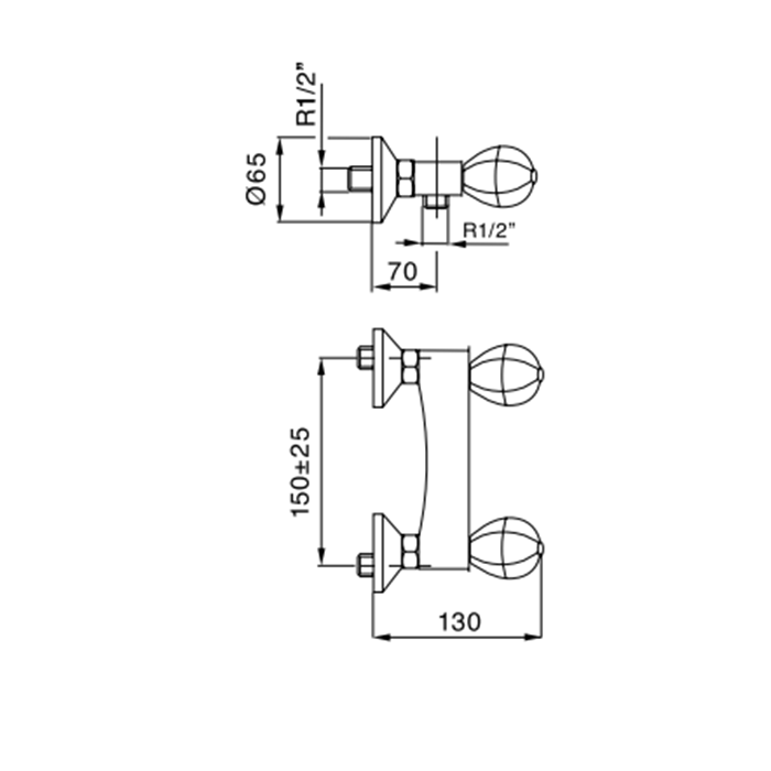 Maier Klass Смеситель для душа, настенный, цвет: хром 75 015CR