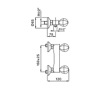 Maier Klass Смеситель для душа, настенный, цвет: хром 75 015CR
