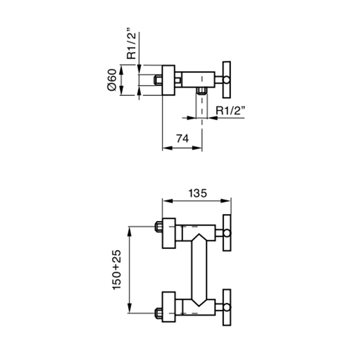 Maier Maxima Смеситель для душа, настенный, цвет: хром 40 015CR