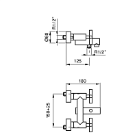 Maier Maxima Смеситель для ванны/душа, настенный, цвет: хром 40 012CR