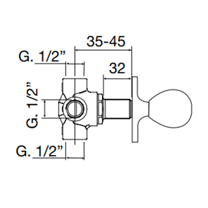 Maier Murano Встраиваемый дивертер на 3 выхода, цвет: хром 79 330CR
