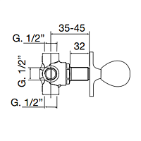 Maier Murano Встраиваемый дивертер на 3 выхода, цвет: хром 79 330CR