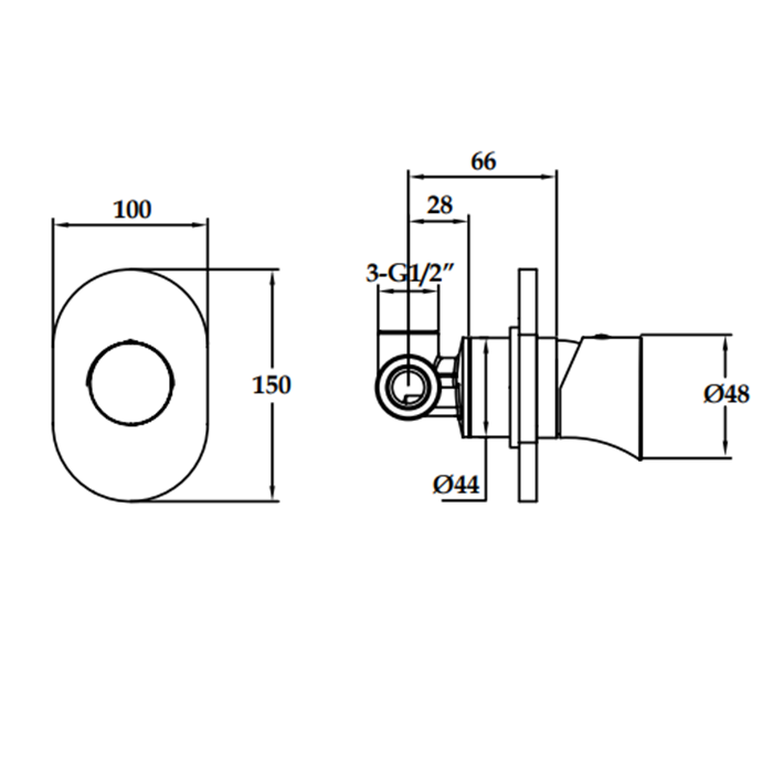 Maier Muse Смеситель для душа, встраиваемый, цвет: хром 66 315CR