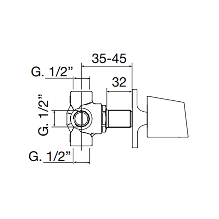 Maier Skip Diamond Встраиваемый дивертер на 4 выхода, цвет: хром 59 340CR