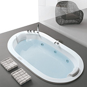 Hafro Oasy Ванна 195x115 см, без панелей Whirlpool, цвет: белый 2OAA1N3