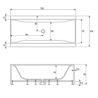 Hafro Sensual Ванна 180x100 см, панель, рама, сифон, цвет: белый 2SNG5N2