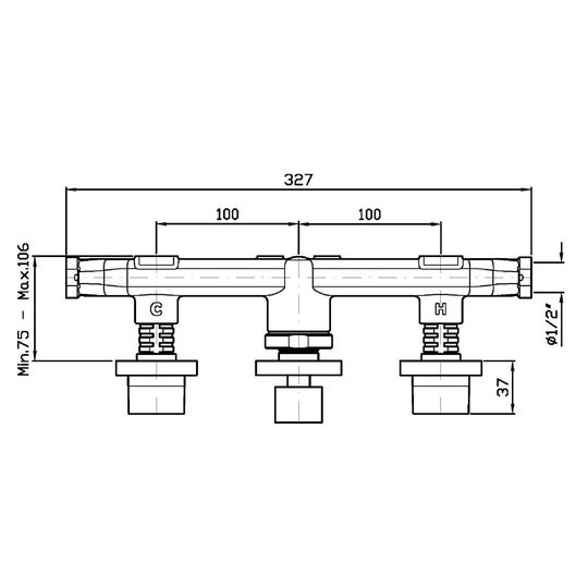 Zucchetti Внутренняя часть встраиваемого смесителя для ванны и душа R99508