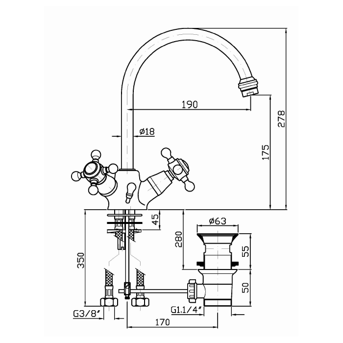 Zucchetti Agora Cмеситель для раковины, с аэратором, цвет: хром ZAG262