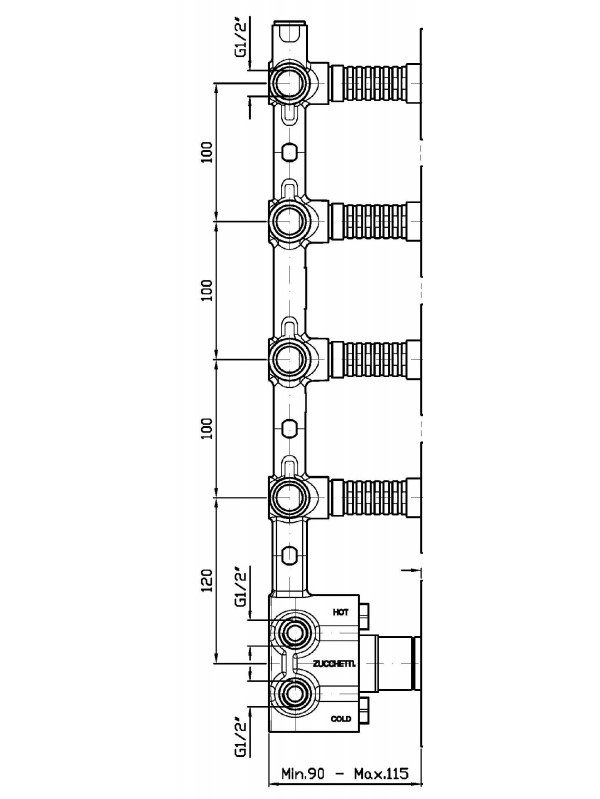 Zucchetti Внутренняя часть встраиваемого смесителя для душа R97823