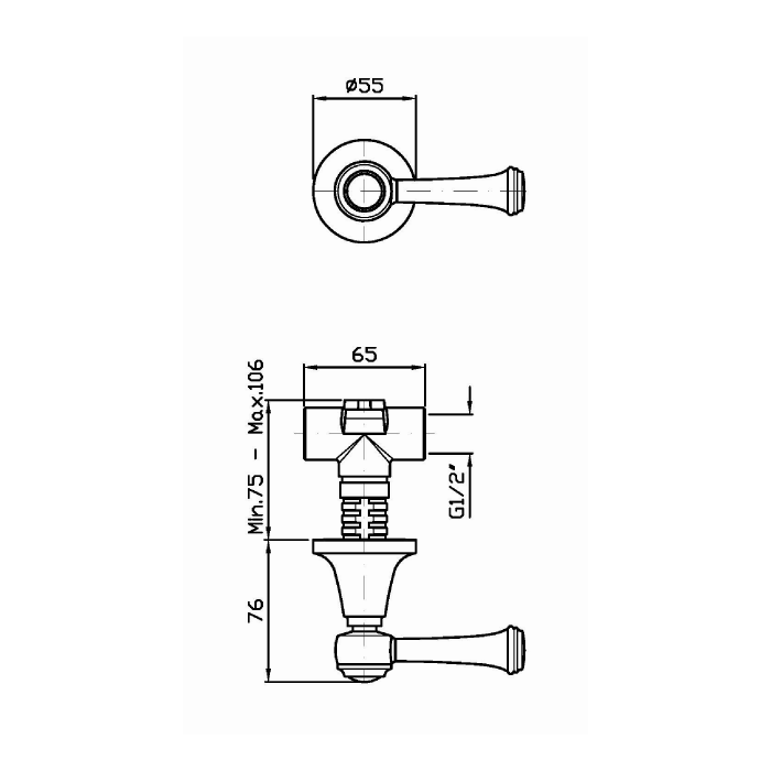 Zucchetti Agora Classic Запорный вентиль, для встроенных смесителей, цвет: хром ZAL729
