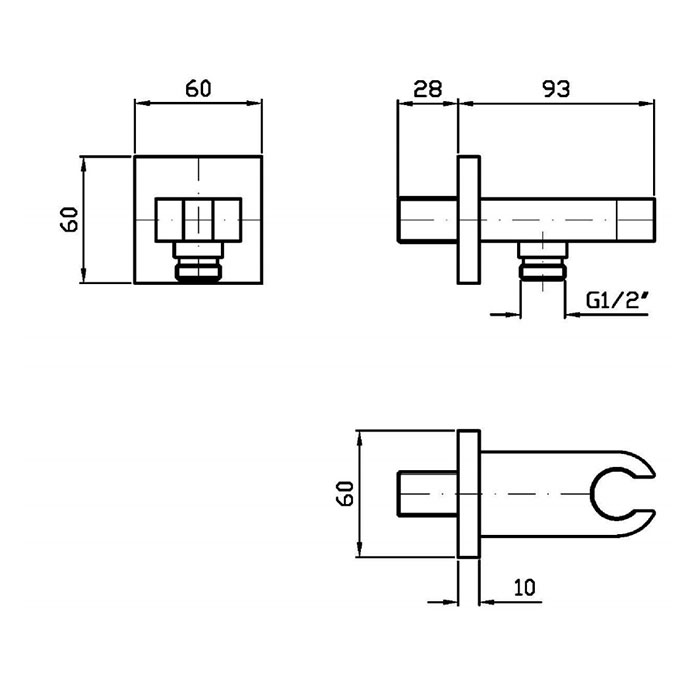 Zucchetti Aguablu Шланговое подключение с держателем для ручного душа, цвет: хром Z93937