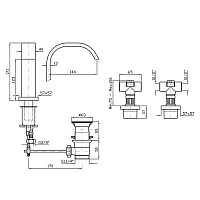 Zucchetti Aguablu Смеситель для биде, на 3 отв., цвет: хром ZA5741