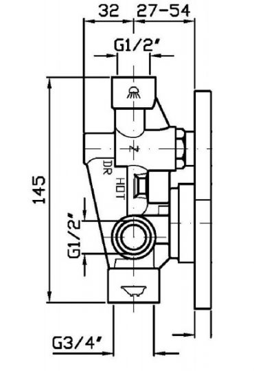Zucchetti Внутренняя часть встраиваемого смесителя для ванны и душа R99653