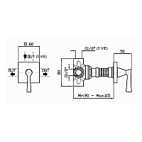 Zucchetti Bellagio Запорный вентиль 2-х канальный, для встроенных смесителей, цвет: хром Z94585