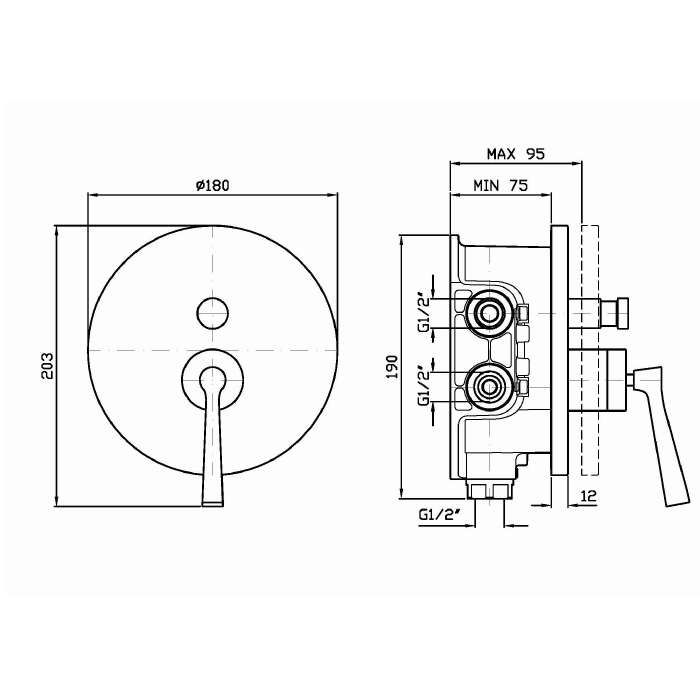 Zucchetti Bellagio Смеситель для ванны и душа встроенный, однорычажный, цвет: хром ZP3096