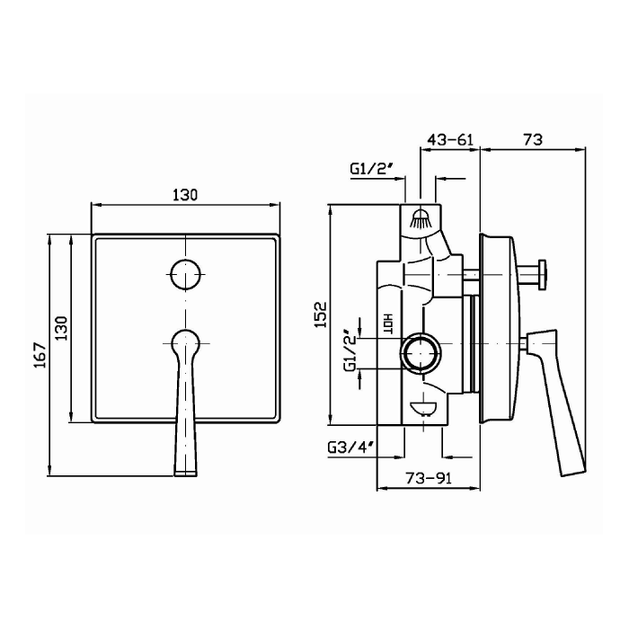 Zucchetti Bellagio Смеситель для ванны и душа встроенный, однорычажный, цвет: хром ZP3612