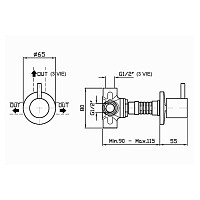 Zucchetti IsyStick Запорный вентиль 2-х канальный, для встроенных смесителей, цвет: хром Z94582
