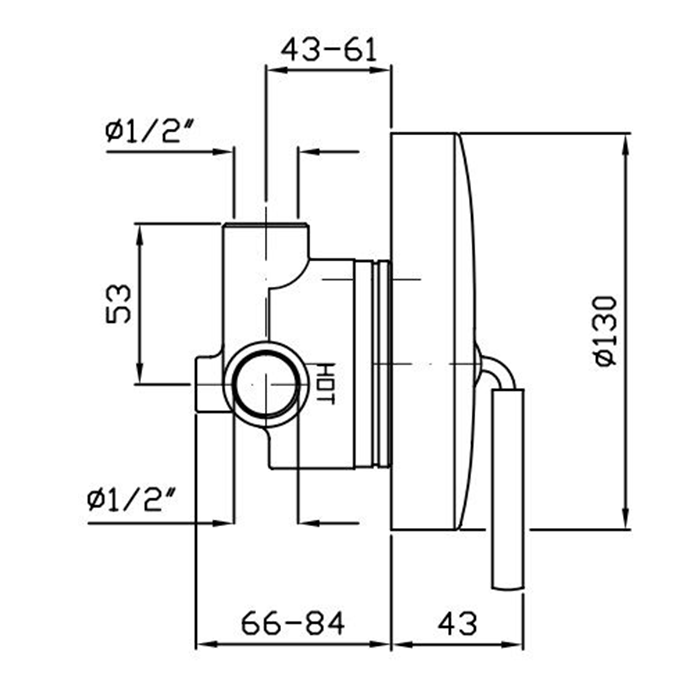 Zucchetti IsyStick Смеситель для душа встроенный, однорычажный, цвет: хром ZP1607