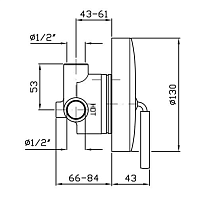 Zucchetti IsyStick Смеситель для душа встроенный, однорычажный, цвет: хром ZP1607