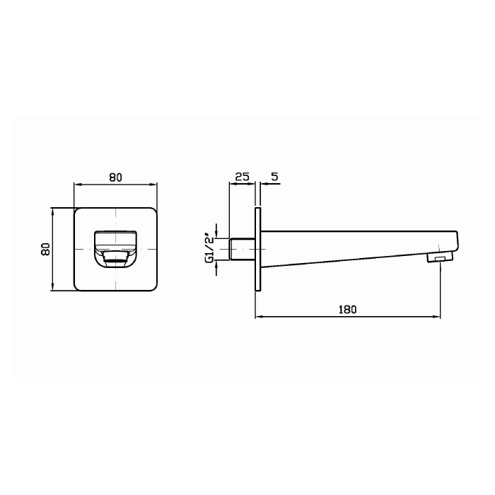 Zucchetti Jingle Настенный излив 18 см, цвет: хром Z92198
