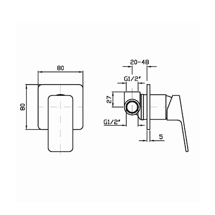 Zucchetti Jingle Смеситель для душа встроенный, однорычажный, цвет: хром ZIN126