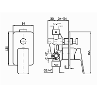 Zucchetti Jingle Смеситель для ванны и душа встроенный, однорычажный, цвет: хром ZIN121