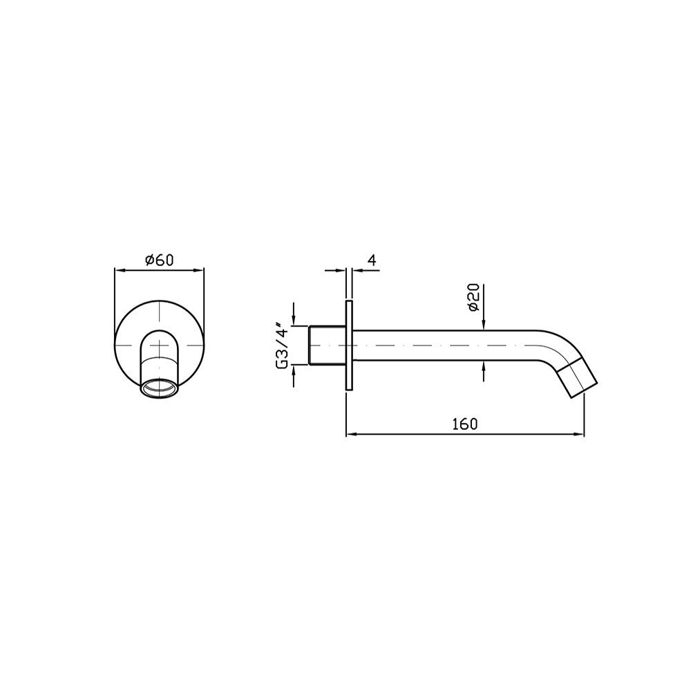 Zucchetti Pan Излив настенный, 16 см, цвет: хром Z92183