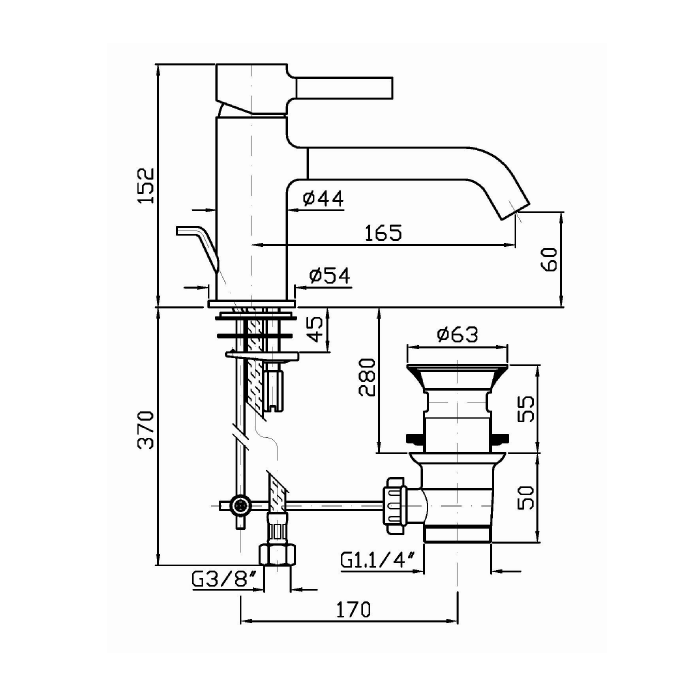 Zucchetti Pan Смеситель для раковины, однорычажный, цвет: хром ZP6247